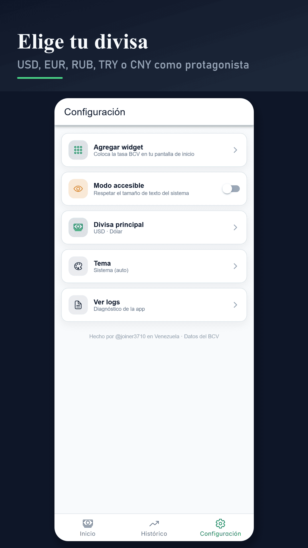 Tasa BCV — pantalla 4